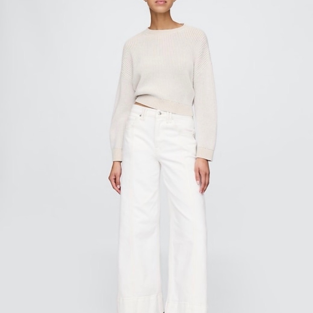GAP Women's Off-White Wide-Leg Jeans